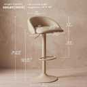 YOUNUOKE Bar Stools Set of 2 Modern Swivel Bar Stools, Khaki