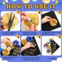 Knitgrip 31 Pcs DIY Graduation Cap Decorations Kit Faux Flower Heads 3D Butterfly Stickers Graduation Quotes Glitter Decals for Grad Hat Topper Graduations Party Supplies(Blue, White, Gold)