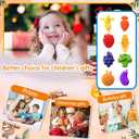 16PCS Various Fruit Shapes Textures Fidget Toys Sensory Stone for KidsTextured Soft Worry Stone for Autism Kids Calming Fidget Stress Toys for Students Anxiety Relief Small Prizes Fidget Toys