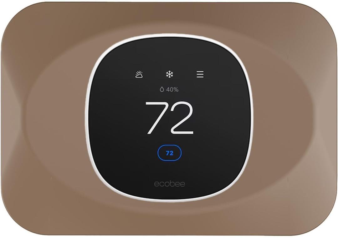 Wall Plate Cover Compatible with New 2025 Ecobee Smart Thermostat Essential, Practical Ecobee Thermostat Trim Kit, Programmable WiFi Thermostat Accessory (1, Mocha)