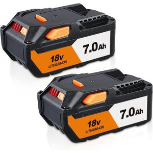 2Pack 7.0Ah Compatible with Ridgid 18V Battery Replacement for Ridgid Battery Li-ion 18V R840087 R840086 R840085 R840083 R840089 AC840085 AC840086 AC840087P AC840089