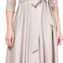 Alex Evenings Women's Satin Ballgown Formal Event Dress with Pockets and Tie Belt (14)