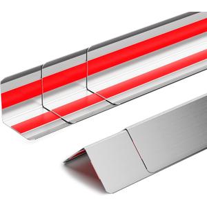 2x2x48 Inch 304 Stainless Steel Wall Corner Guards (5-Pack) Heavy Duty Rounded Corner Protector, Smooth Folded Edge Design for Wall Protection Stainless Steel Slab