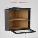 Goozii Corner Bread Box for Kitchen Countertop, Black Bread Storage Container for Homemade Bread, Two Layer Breadbox under Cabinet Mount, Large Bread Holder for Kitchen Counter, Pantry Shelf