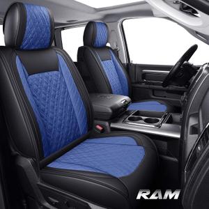 Car Seat Covers for Dodge Ram Fit 2009-2026 1500 2010-2026 2500 3500 Classic Bighorn Longhorn Laramie Tradesman Truck Blue Full Set