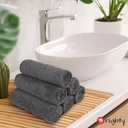 Orighty 6-Pack Grey Hand Towels - Quick Drying & Absorbent Microfiber Gym Towels 16x28 inches - Lightweight & Thin Grey Yoga Towel - Multi-Purpose Camping Towel for SPA, Hotel & Bathroom