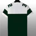 Men's Sports Jersey Shirt Short Sleeve Number Graphic Tees Colorblock Crewneck T Shirts (White, XXL)