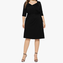 Women Plus Size Ruched Wrap V Neck Dress A-Line Stretchy Casual Belted Bodycon Midi Dress XL