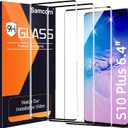 3 Pack Galaxy S10 Plus Screen Protector, 9H Tempered Glass, Ultrasonic Fingerprint Support, 3D Curved,HD Clear Scratch Resistant for Samsung S10 Plus Glass Screen Protector