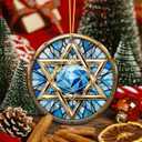 8 x Hanukkah Ornament - Star of David, Jewish Faith Home Dcor, Judaica Christmas Tree Ornament, Hebrew Symbol Gift for Hanukkah, Passover, or Spiritual Celebration