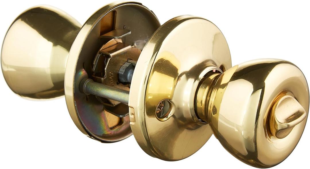Kwikset 400T 3 No Latch and No Strike 94002-077 Tylo Keyed Entry Knob in Polished Brass