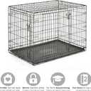Midwest Homes for Pets 42-Inch New World Crate for Large Breeds, 71-90 lbs, Double Door Folding Dog Crate, Leak-Proof Tray & Secure Latches, Portable, Durable & Easy to Assemble