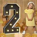 imprsv Marquee Numbers Black 3FT: Black Party Decor - Light Up Number 2 Large 3 Feet Tall - Birthday Decorations for Him Her 2rd 20th 21st