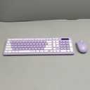 Wireless Keyboard and Mouse Combo, Full-Sized Wireless Keyboard and Adjustable DPI Mouse, 2.4GHz USB Receiver, Wireless Keyboard and Mouse for PC, Windows, Desktop, Laptop (Purple)
