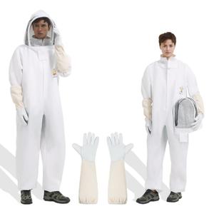 Bee Suit for Men Women Sting Proof, Polycotton Beekeeping Suits Beekeeper Costume&with Glove &Ventilated Hood, Bee Outfit for Backyard and Beekeeping (XL)