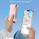 Miroddi for MagSafe Wallet, Works with Apple Find My, Magnetic Phone Wallet Tracker for iPhone 16/15/14/13/12 Series, Magnetic Card Holder with Privacy Flap, RFID Blocking, Fit 7 Cards, Pink