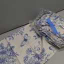 Cloth Napkins 15 x 15 Inch Reusable Soft Fabric Napkins Washable Plants Floral Square Napkin Cotton Dinner Towel Decorative for Summer Fall Party(Blue White Flower,24 Pcs)