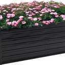 Thanaddo Galvanized Raised Garden Bed 6x3x2ft Outdoor Planter Box Galvanized Steel Garden Bed Kit for Vegetables, Flowers, Herbs and Succulents Black