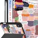 for iPad Mini 7 Case - for iPad Mini 6th/7th Generation Cases Women Girls Cute Folio Cover Girly Quotes Unique Design Pencil Holder for Apple Mini 6 2021/Mini 7 A17 Pro 2024 Case 8.3 Inch (1-Collage text)