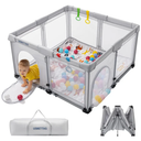 ZEEBABA Baby Playpen,71x47 inch Playpen for Babies and Toddlers, Play Pen for Kids, Play Pens for Babies and Toddlers for Apartment (Without mat)