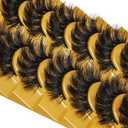 Goddvenus Lashes with Spikies False Eyelashes Faux Mink Lashes Fluffy Natural Look Eyelash Fake Lashes Wispy Full 10-18mm D Curl Strip Eyelashes Pack 7 Pairs