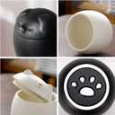 Cynlsum Pet Memorial Ceramic Jar for Dog & Cat Fur Personalized Loss of Dog Remembrance Memory Urn for Ashes, Forever in Our Hearts Sympathy Gift Keepsake Box White