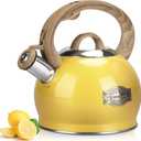 Stovetop Tea Kettle, 2.1 Quart Stove Top Whistling Tea Kettles,Water Teapot Induction Tea Kettle with Food Grade Stainless Steel and Silicone Anti-Hot Handle, Suitable for All Heat Sources (Yellow)