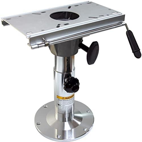 Aluminum Adjustable Height Locking Boat Seat Pedestal with Slide，Boat Chair Base with height adjustable from 13 inches to 19 inches