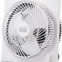 BLACK+DECKER 9-Inch Frameless Box Fan, Freestanding Desk Fan with 3-Speed Settings, Portable Fan for Home Office or Garage, BFB09W, White