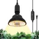 Bstrip Hanging Grow Light for Indoor Plants Full Spectrum, Black Plant Bulb with Optical Lens for Enhanced PPFD, Pendant Grow Light with Timer, 16.4 FT Power Cord, Perfect for Tall Plants and Flowers (3256K)