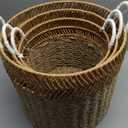 Set Of 3 Woven Storage Baskets, Sizes 12", 13.5", And 15". Perfect For Organizing Blankets, Toys, Laundry, Or Everyday Home Items. Durable, Stylish, And Versatile For Any Room.