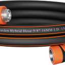Giraffe Tools Garden Leader Hose 10ft x 5/8", Short Water Hose Heavy Duty, Flexible, Lightweight Hybrid Hose with Swivel Handle, Male to Female Fittings, Burst 600 PSI (10' (feet), 5/8 Inch Black)