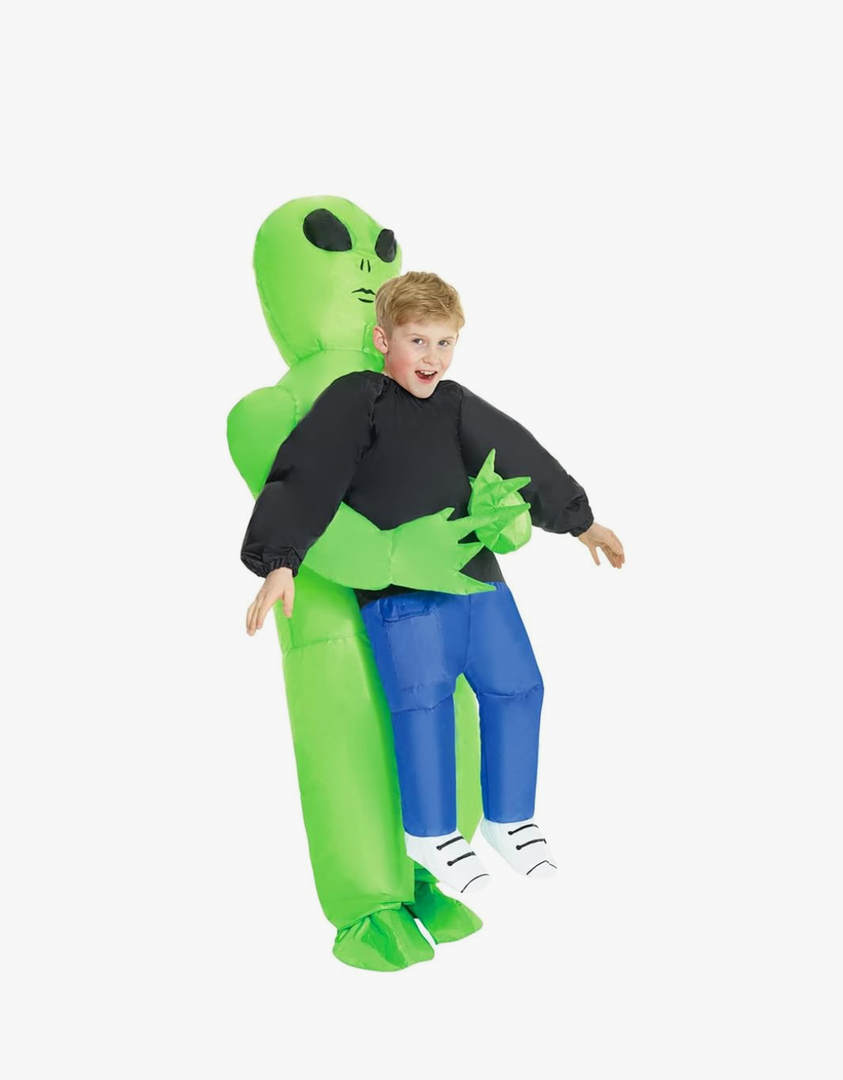 Morph Kids Inflatable Alien Costume, Blow Up Alien Outfit for Children, Halloween Costumes for Kids, One Size