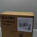 Aeitto Ice Maker Countertop 26lbs/24H, Ice Machine 8 Ice Cubes Ready in 6 Mins, 2 Sizes of Bullet Ice Portable Ice Makers with Basket & Scoop, Auto Self-Cleaning for Home/Kitchen/Office Stainless