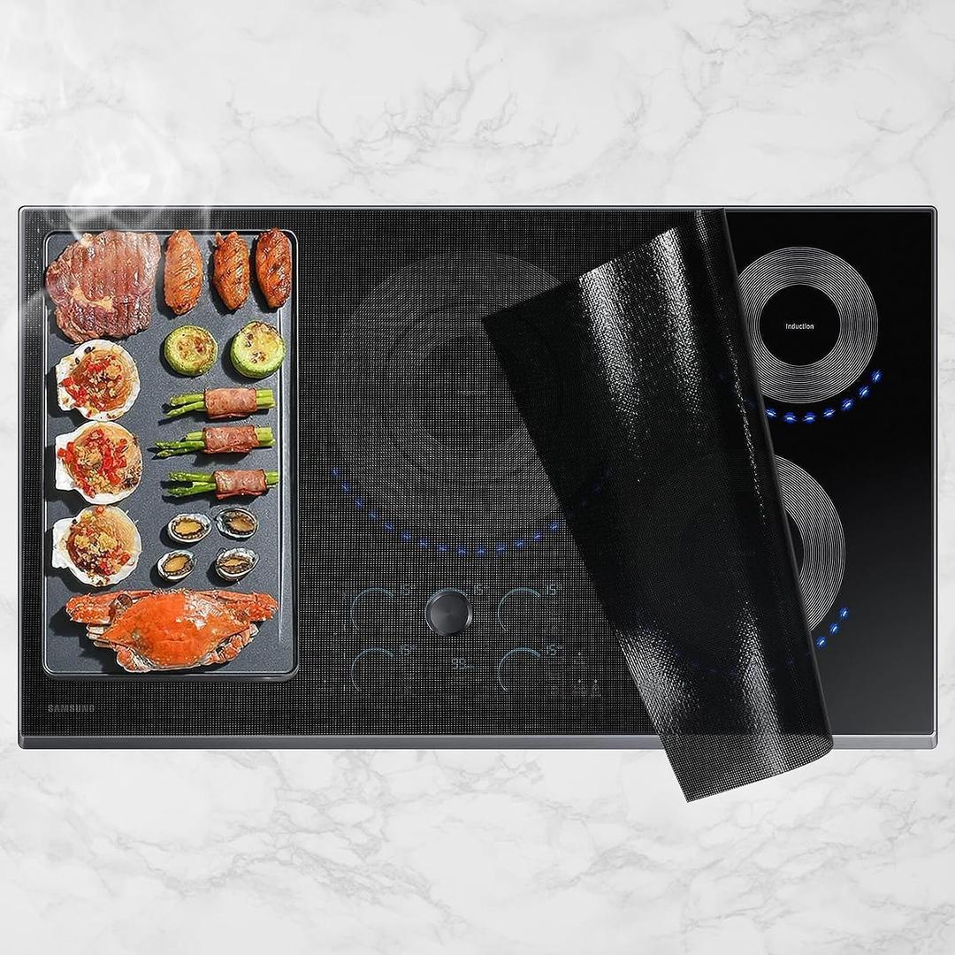 KitchenRaku Large Induction Cooktop Protector Mat 20.4 x 30.7 inch, Translucent (Magnetic) Electric Stove Burner Covers Antiscratch as Glass Top Stove Cover or Electric Stove Top