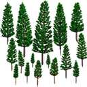 3 pcs Mini Pine Trees, Model Pine Tree Decor Diorama Miniature Landscape Trees for DIY Scenery, Diorama Supplies (Natural Green)