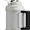 POWCAN Gallon Insulated Water Bottle: 2-in-1 Straw Spout Lid, Dual Handle, Leakproof, Keep Cold 48H, 128oz Stainless Steel Water Jug for Gym, Hydration, Fitness, Trip, Work, Home, Picnic (Frost)