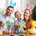 Yuntau Easter Standing Table Decor Wooden Bunny Egg Rabbit Tabletop Decoration Easter Tall Tiered Tray Decor Block Sign Classic Rustic Table Centerpiece for Home Party Supplies(Egg)