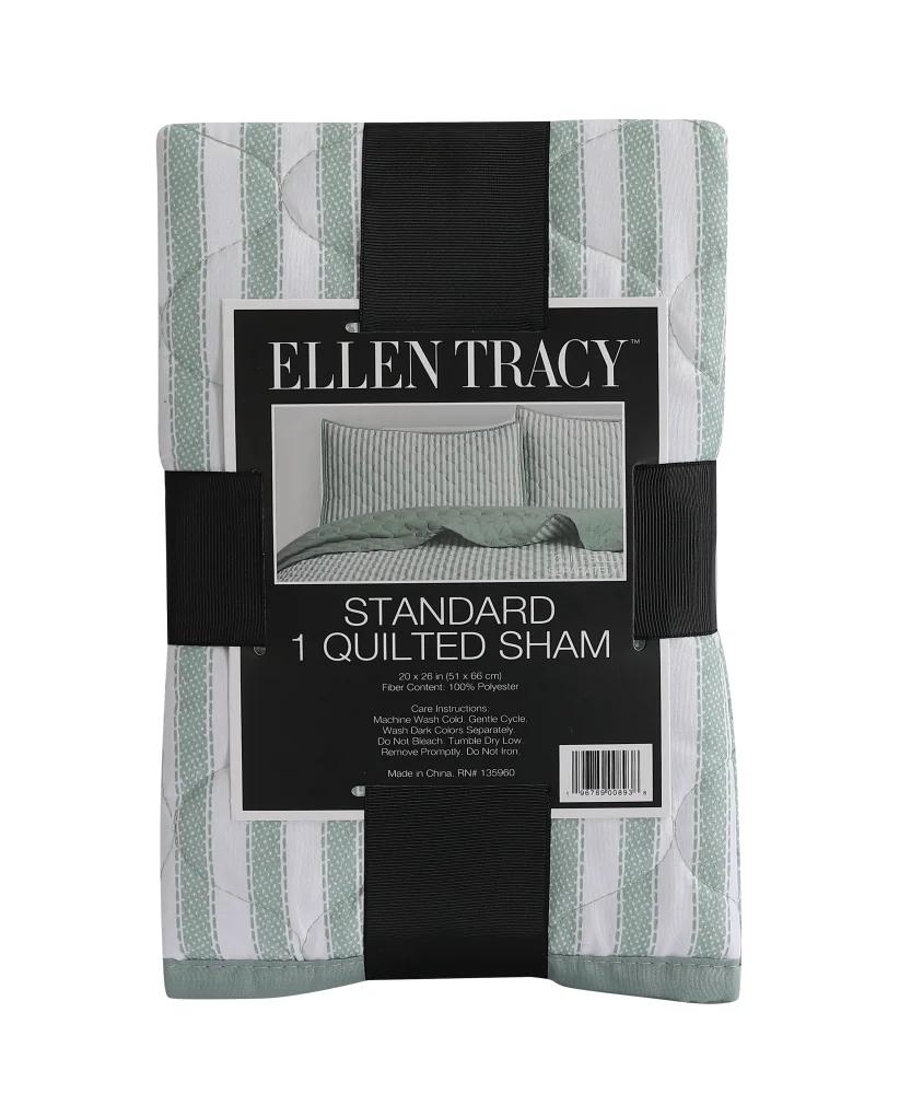 Ellen Tracy Stripe Single Standard Quilted Sham 20 x 26 Inch