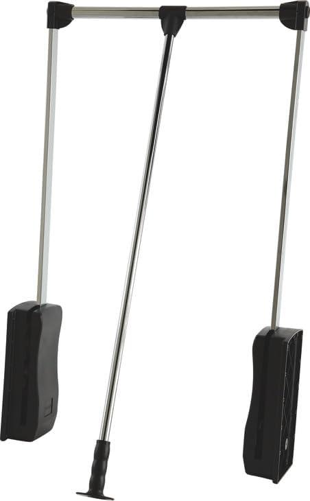 Pull Down Adjustable Wardrobe Closet Rod Lift - 26 LB Load Capacity in White, Chrome, or Black Finish (Chrome, For inside closet width: 21 1/4" - 26")