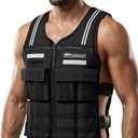 Adjustable Weighted Vest for Men Women (2-40LB), Soft Silicone Counterweight-providing a snug,comfortable fit,Removable & No-Bounce Design, Rucking, Running, Strength Training, Gym, with Reflective Strip