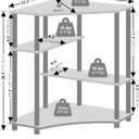 Furinno Turn-N-Tube Storage Shelves, 4-Tier Corner Shelf, Toolless Assembly Display Rack, Corner Bookshelf for Small Space, for Organization and Storage, Living Room, Home Office, Columbia Walnut
