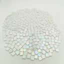 320PCS Square Iridescent Stained Glass Mosaic Tiles, 1.1LB Mosaic Tiles for DIY Crafts, 0.6" Bright Mosaic Glass Pieces for Art Craft and Home Decorations (Iridescent Purple F532, 0.6")