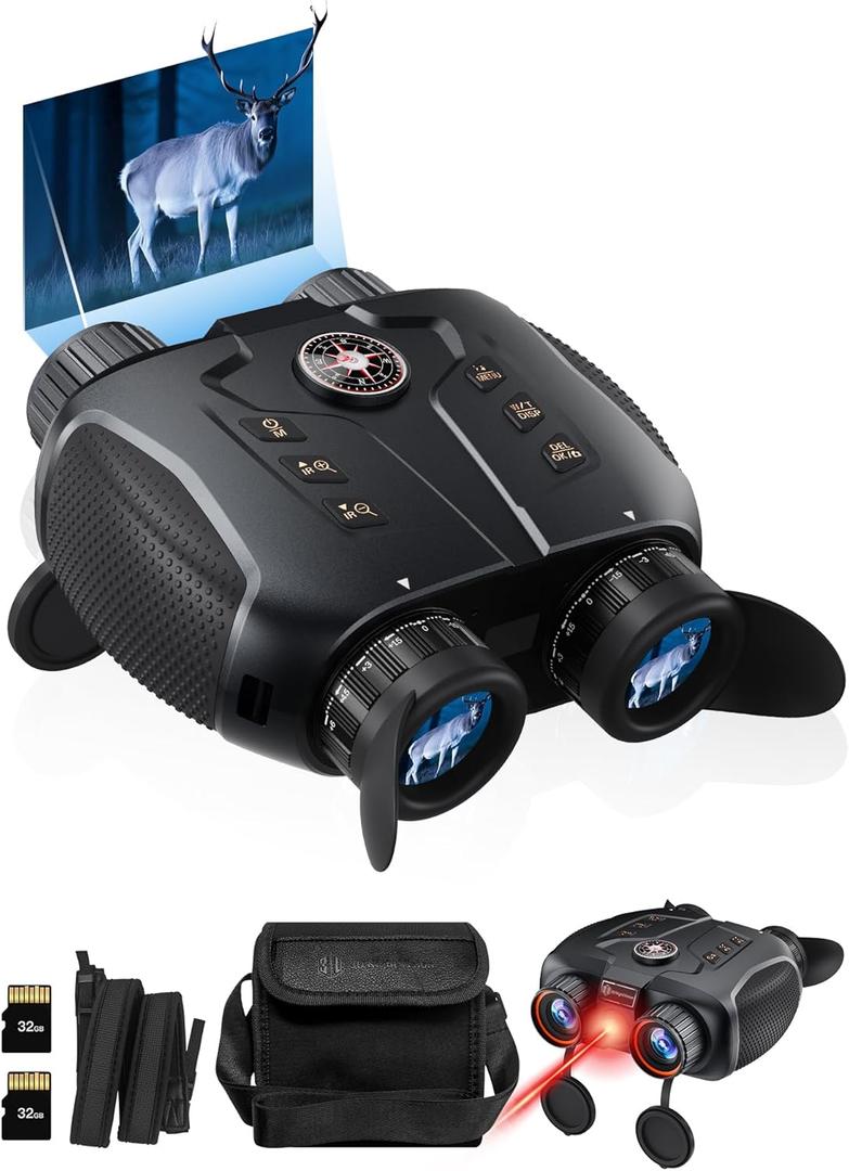 3D VR Night Vision Goggles - Infrared Night Vision Binoculars for Adults & Kids with 2297FT View Range, Compass, 5000mAh Battery, Diopter Adjustment, 6X Digital Zoom for Camping, Hiking, Concert (Grey)