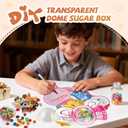 Valentine's Candy Cards Gift Set with Plastic Domes - DIY Craft Treat Holder, Bubble Gum Machine Theme Valentines Day Candy Dispenser Cards for Classroom Exchange, School Party Favors (36/18 Pcs) (18)