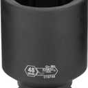 Jetech 3/4 Inch Drive 48mm Deep Impact Socket, Metric, Heat-Treated Chrome Molybdenum Alloy Steel (Cr-Mo), 6-Point Design for Extended Reach on Heavy-Duty Applications