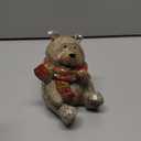 Christmas Brown Bear Statue Decorations for Home, Christmas Wooden Bear Figurine Decor Perfect for Office Tabletop & Gift for Friends, Unique Lovely Bear Holiday Decoration, 5.12 Inch