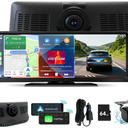 8.1" HD Carplay Screen for Car Stereo, 2K Dash Cam Wireless Portable Touch Screen Car Play with Apple Carplay & Android Auto with 1080P Back Up Camera, Bluetooth, Mirror Link, GPS , AUX, Voice Control