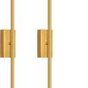 34.6" Wireless Battery Operated Wall Sconces Set of Two,Rechargeable Lamp with Remote, 360 Rotation, 10000mAh Battery, Touch Dimmable Lights for Living Room Hallway Bedroom, Gold D05YBP205