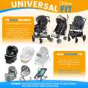 Orzbow Baby Mosquito Net with Sun Shade UPF50+ for Stroller, Universal Stroller Mosquito Netting Privacy Cover with Two-Way Zipper and Storage Bag for Car Seats, Baby Summer Travel Essentials, Black